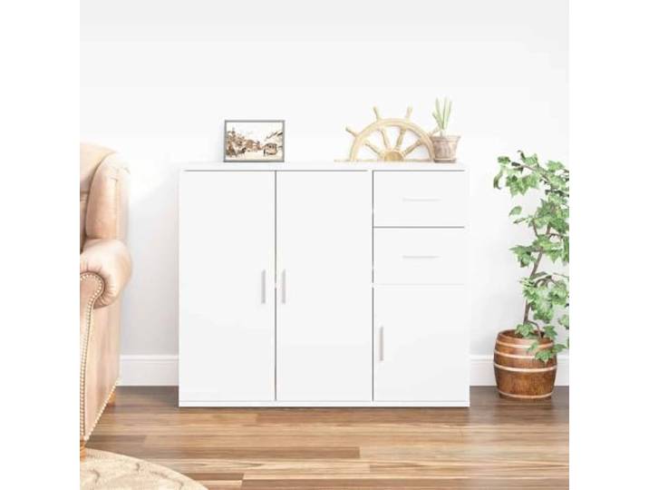 RJPLMFV Anrichte, weiß, 91 x 29,5 x 75 cm, aus Holz Weißer Aufbewahrungsschrank, Schrank mit Stauraum, Oberseite für Ausstellung, Wandbefestigung inklusive