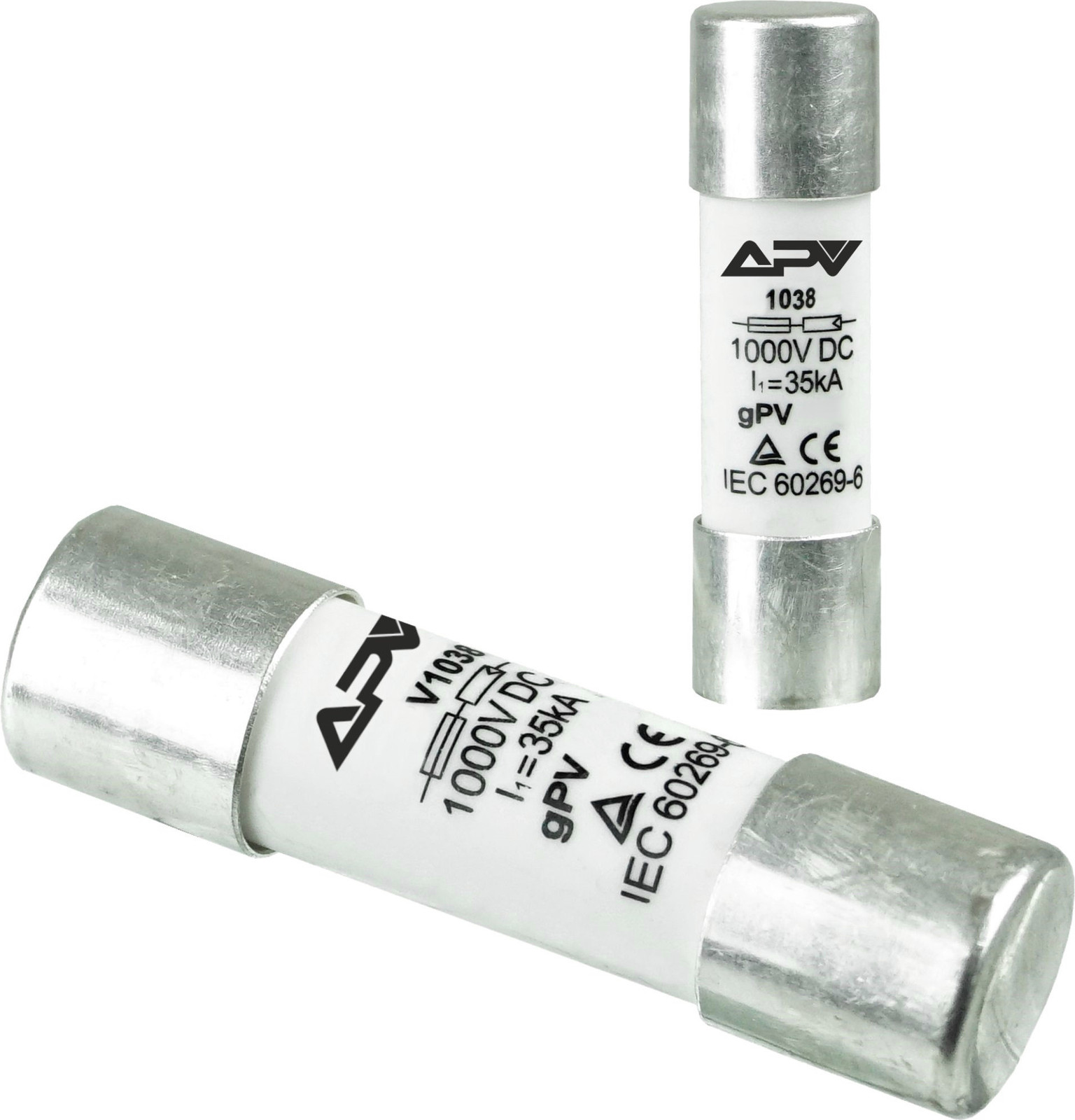 Adelid gPV Cilindrische zekeringpatronen 20A, 10x38 mm, Keramisch, 1000V DC, Fotovoltaïsche smeltzekering