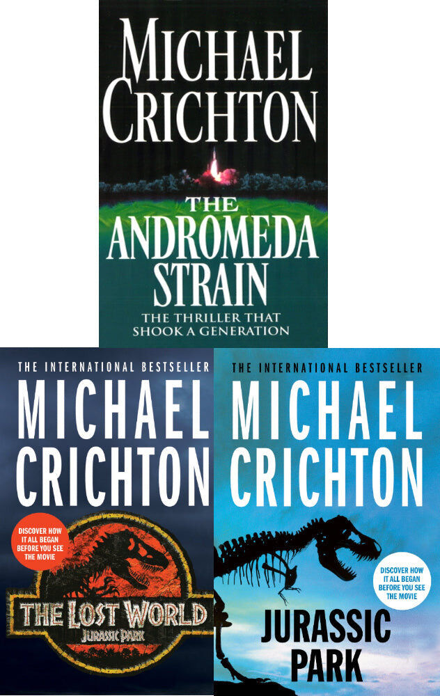 Cornerstone Michael Crichton Lost World, Jurassic Park, The Andromeda Strain 3 Books Collection Set