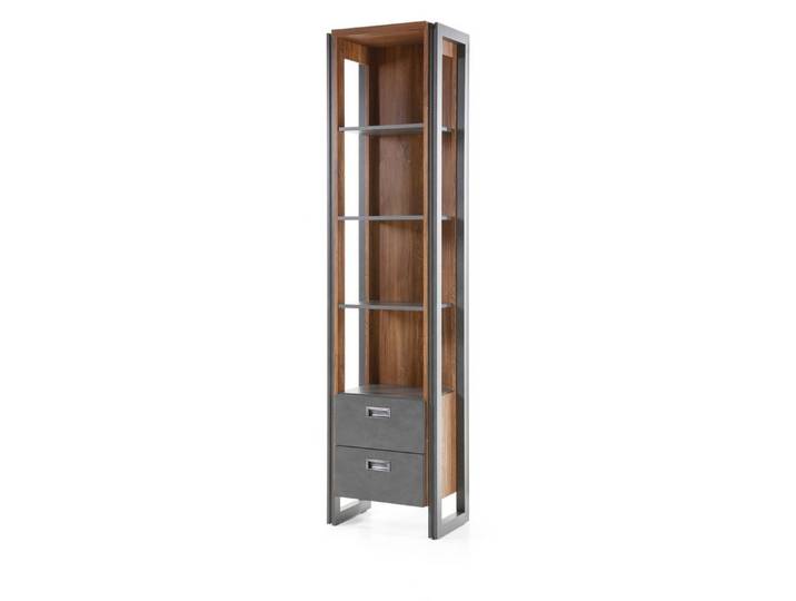 Furn.Design Standregal Auburn, Regal in Eiche Stirling und Matera grau, Industrial Design
