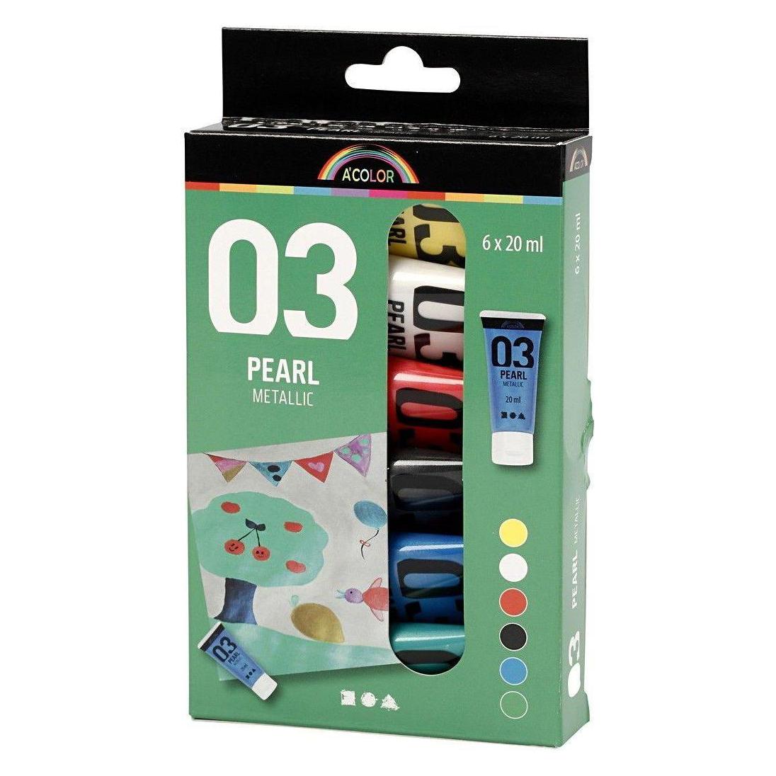 Creativ Company A-Color - Acrylfarbe - Metallic - (6 x 20 ml) (20 ml) (32203)