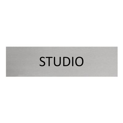 CombiCraft Aluminium Türschild Studio 165x45mm mit 3M-Tape zur Befestigung, einfache Kennzeichnung von Räumen und Bereichen