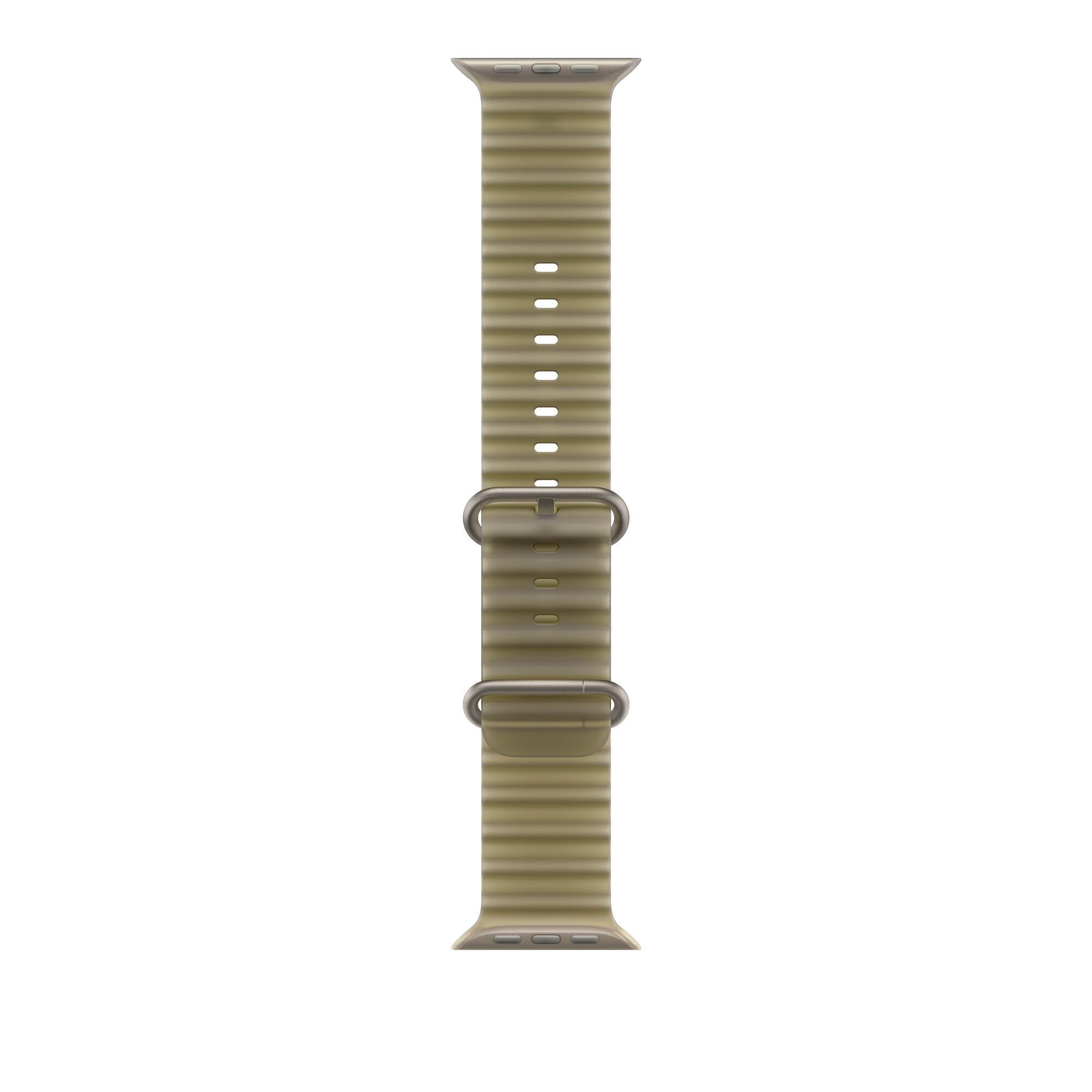 Apple 49mm Ocean Armband Halbtransparentes Seegrasgrün - Titan Natur