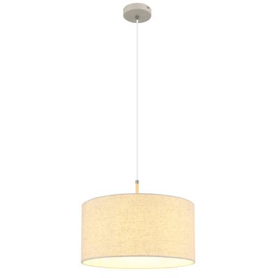 GLOBO LIGHTING Hängeleuchte "DELEON", beige (sandfarben matt), 1, Ø 40cm H: 120cm, 1 Stk., Leuchten, Hängeleuchte sandfarben matt mit Creme-Textilschirm, kürzbar, Hängeleuchte