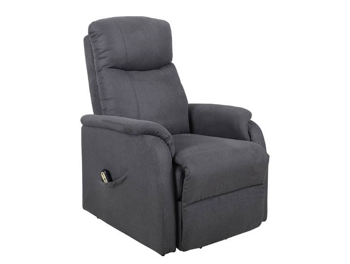 home24 Relaxfauteuil grijs microvezel 73 x 110 x 94cm
