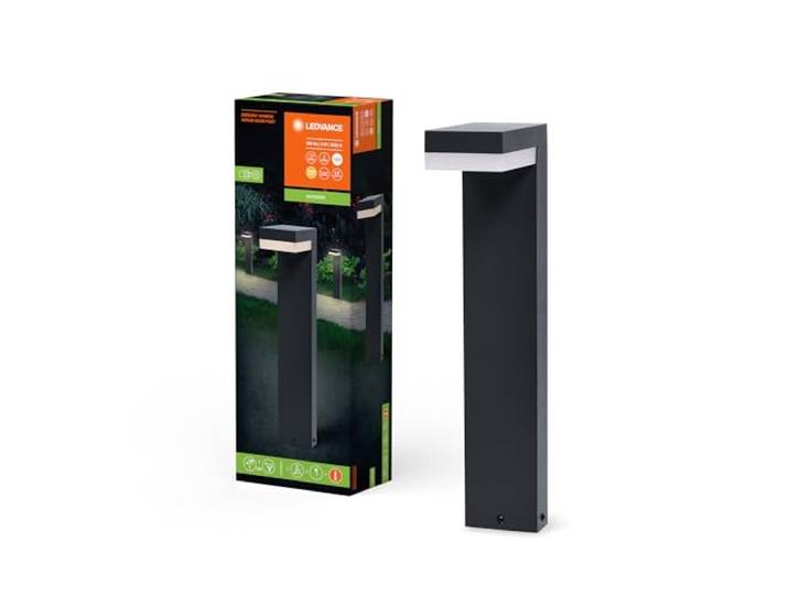 LEDVANCE ENDURA HYBRID VENUS Außenleuchte, Hybridleuchte, 4W, 200lm, warmweiße Lichtfarbe, 3.000K Farbtemperatur, dunkelgrau, Edelstahl, IP44 & IP67 Schutzklasse, Solar- & Stromnetzbetrieb