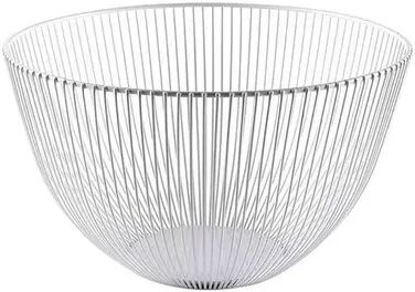 Uplifted Trends Modern Black Fruit Bowl Geometric Metal Wire Storage Basket For Kitchen Decor 2 Pcs White