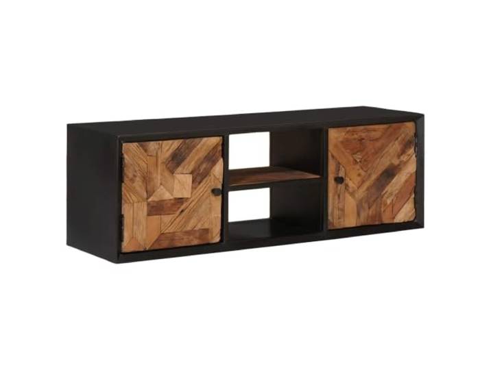 HKQWPBF TV-Schrank 105 x 30 x 35 cm Massivholz und Holzwerkstoffe Recyceltes Holz, robuste Holzwerkstoffe, Wohnzimmer, Medienaufbewahrung, Montage mit 2 Personen, trocken abwischen