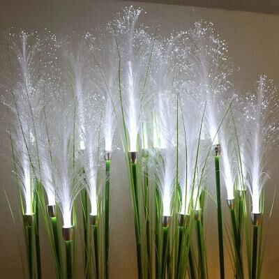 Uplift Picks Solar Bulrush Fiber Optic Garden Lights For Elegant Outdoor Pathway Decor white Light 1 Pc