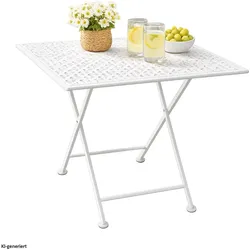 HTI-Living, Gartentisch + Balkontisch, Tischgruppe Solea Weiss (55 x 55 x 70 cm)