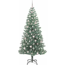 vidaXL, Weihnachtsbaum, Runa (mit LEDs und rosa Bällen) (210 cm)