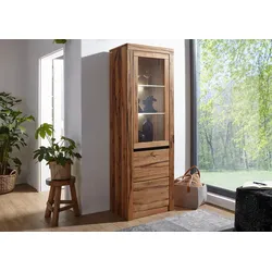 Vitrine Wild-/Zerreiche 62x42x191 natur geölt MONTREUX #120