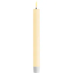 Deluxe Homeart LED 2er Set Stabkerze Real Flame, 24 cm, Ø 2,2 cm, 2er Set, creme