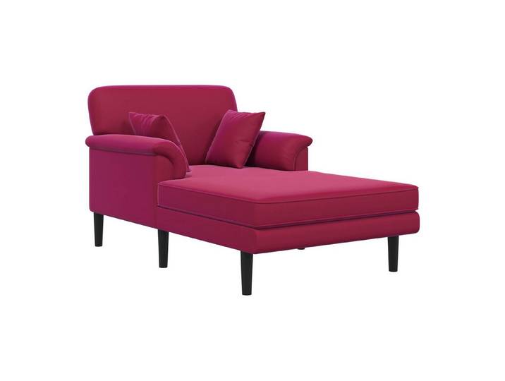 vidaXL Chaiselongue Chaiselongue Weinrot Samt, 1 Teile