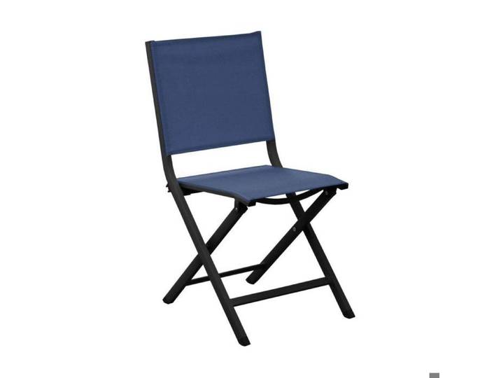 Chaise de jardin - ALIZÉ - Thema - Aluminium epoxy - Pliante - Bleu graphite