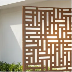 Casa.Pro, Sichtschutz, Trennwand Bernalda mit Blumenkasten Stahl 186x120x40 cm Braun