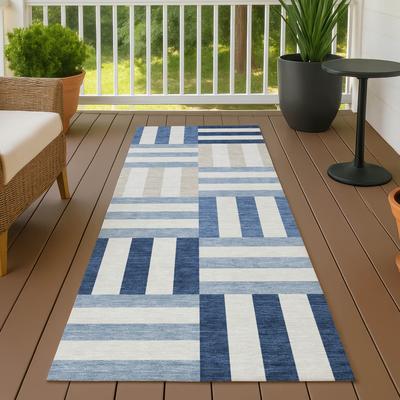 Addison Rugs Machine Washable Indoor/ Outdoor Modern Hatch Chantille Rug