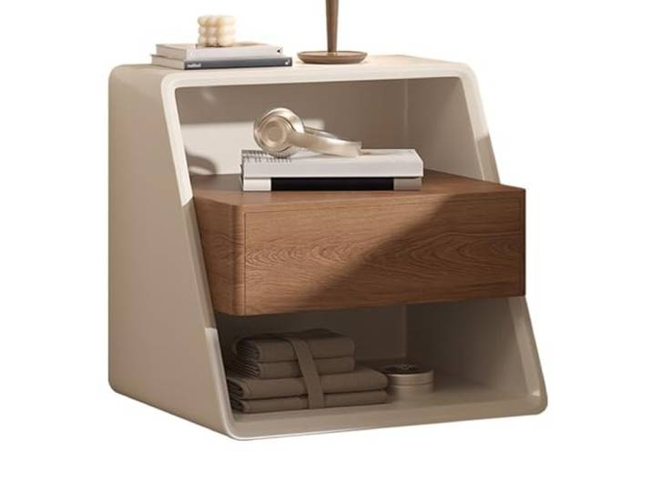 ZENY896V Nachtschrank Nachttisch mit Schublade und offenem Regal Schlafzimmer(Weiß,Klein)