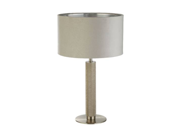 Elegante Design Tischlampe „London“ Grau, Silber Searchlight