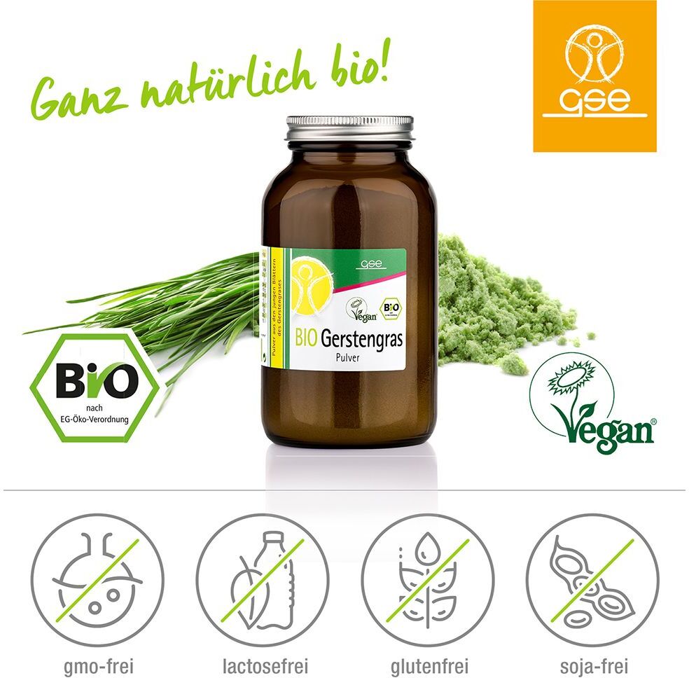 GSE Gerstengras kontrolliert biologisch Pulver 120 g
