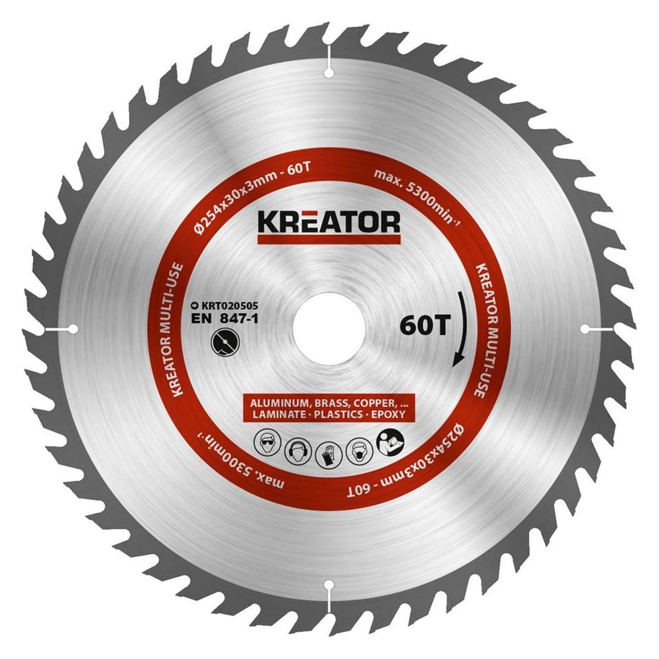Kreator KRT020505 Zaagblad hout - 254mm60t (KRT020505)