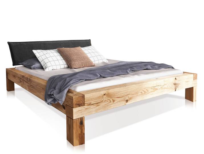 LIAS 4-Fuß-Balkenbett mit Polsterkopfteil, Material
