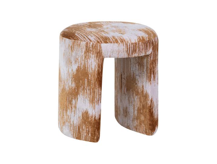 Design Hocker „Charlie“ Strukturstoff Caramel De Eekhoorn