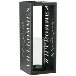 Laterne ROMEA groß (BHT 18x45x18 cm) - schwarz - BHT 18x45x18 cm