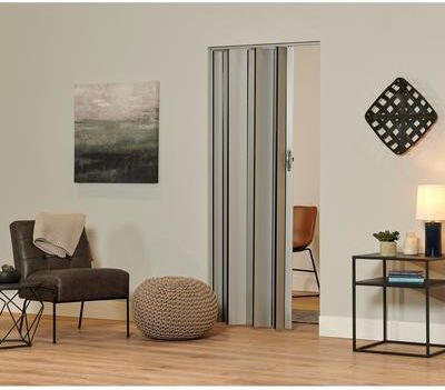 Spectrum Towne Collection Berkshire Matte Silver PVC 36-inch Folding Door