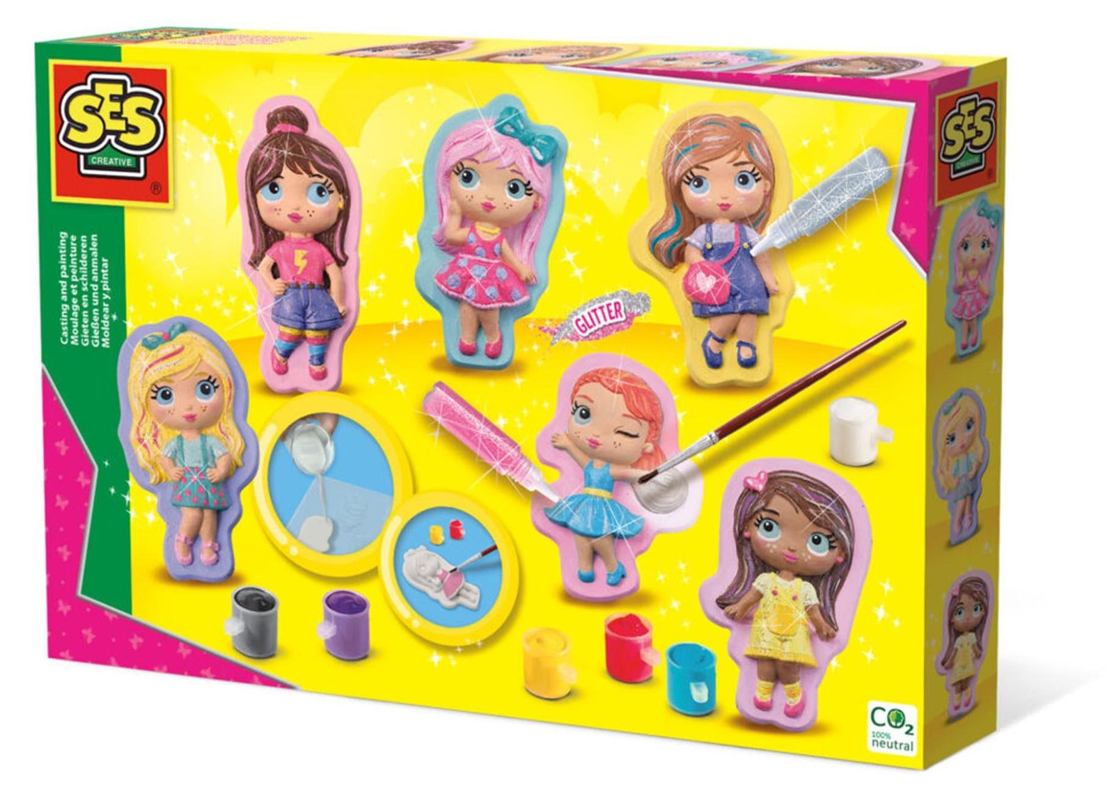 SES Creative 01293 Gips gieten - Creatieve set Mooie meisjes voor kinderen, meerkleurig