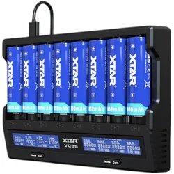 Xtar VC8S (A, AA, AAA, AAAA, C, D), Akku Ladegerät