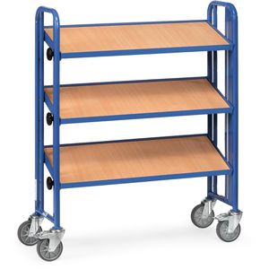 Fetra Kommissionierwagen Montagewagen, 2881, 3 neigbare Etagen, 900 x 315mm, für Sichtlagerkästen
