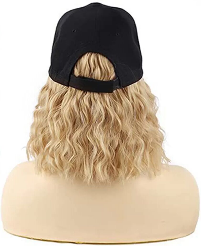 INF Baseball-Cap-Perücke – Hochtemperatur-synthetische Volumen-Perücke mit integriertem Visier, atmungsleichtes, leichtes Design Beige