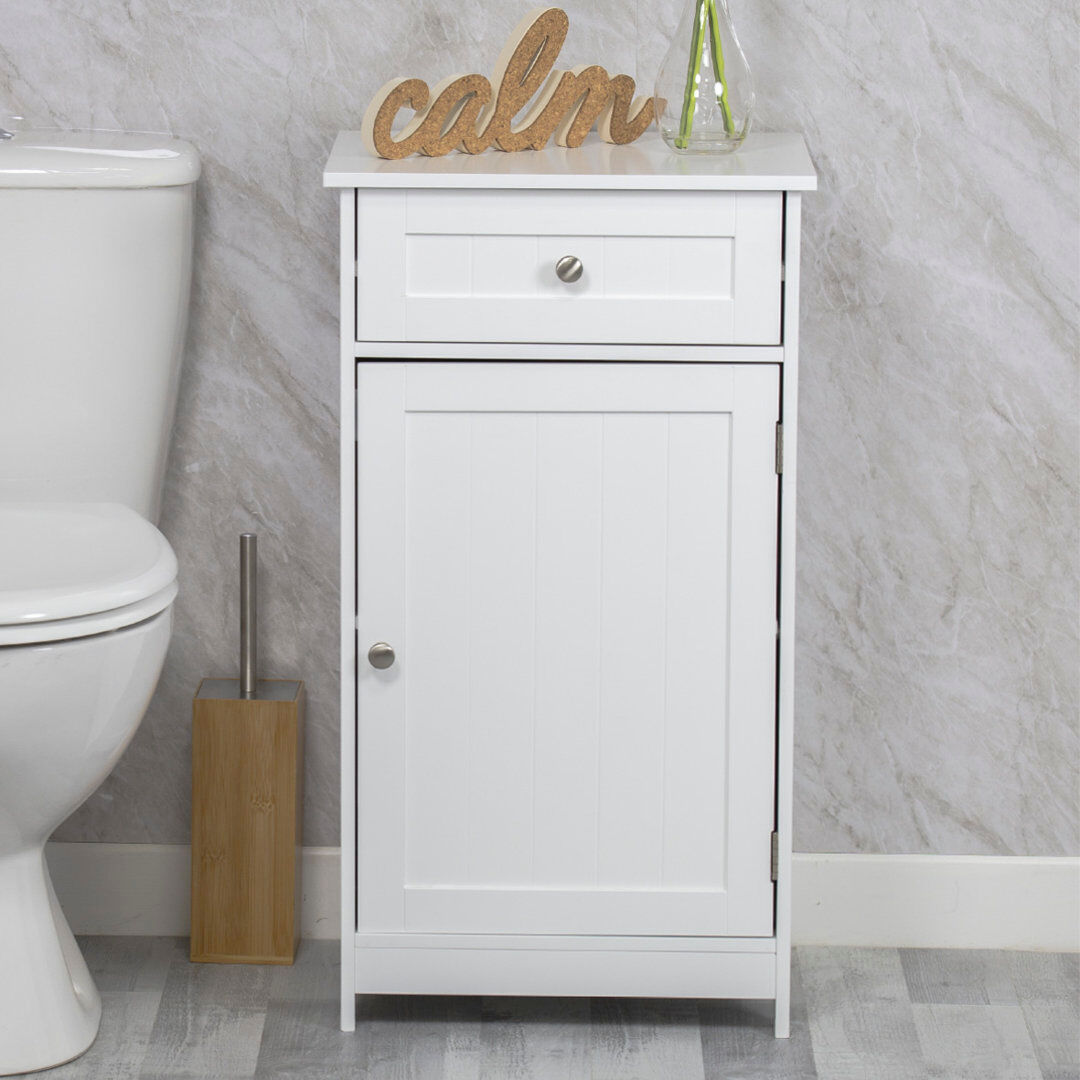 Anika Freestanding Bathroom Cabinet White 77cm H X 43cm W X 34cm D