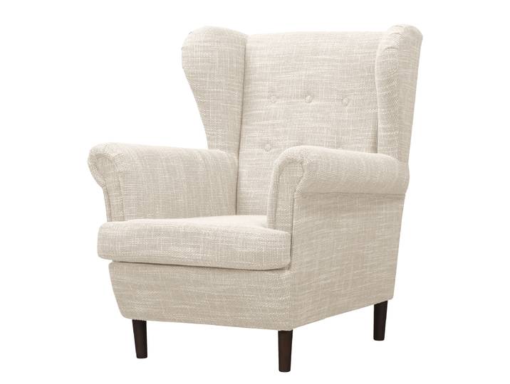 Ohrensessel Beige Webstoff Krupa ohne Hocker 85 x 101 x 89cm