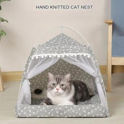 Uplift Essentials Cozy Floral Enclosed Pet Tent Bed grey m