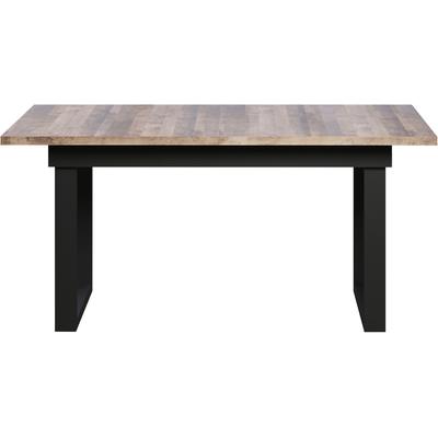Esstisch HOME AFFAIRE "Valencia", schwarz (eiche tabak, schwarz, eiche tabak), H:76cm T:90cm, Tische, Esstisch, Synchroauszug; Metallkufen, ausziehbar auf 200 cm