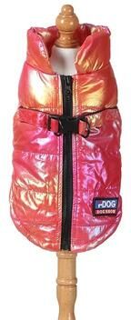 Uplifted Finds Iridescent Rainbow Gradient Reflective Pet Winter Vest red l