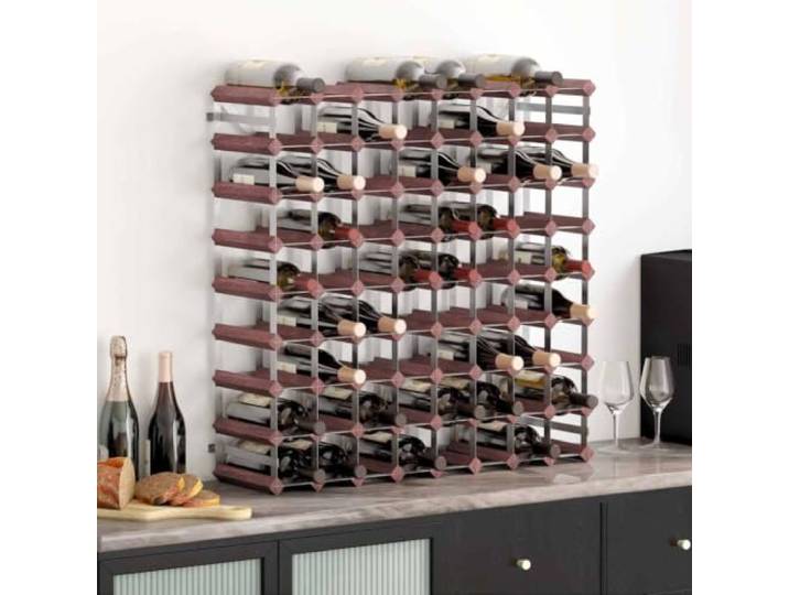 Molumvel Weinregal für 72 Flaschen Kiefernholz massiv, Flaschenregal Weinaufbewahrung, Holzregal 80 x 22,5 x 80 cm, Rustikales Design für Weinkeller