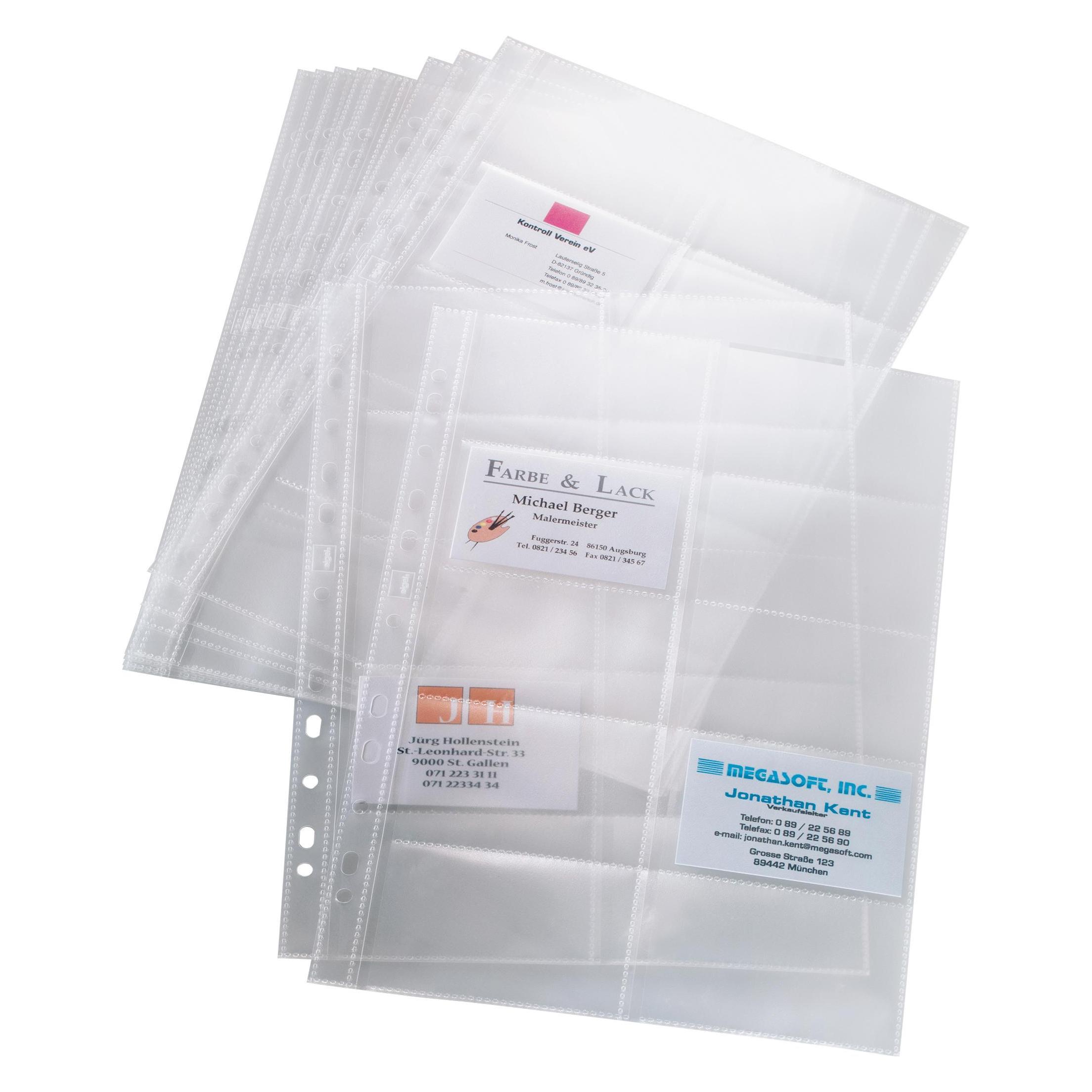 Sigel Hüllen für Visitenkarten-Ringbücher (A8) (VZ351)