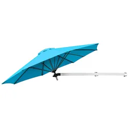 Helloshop26 - Wandmontierter Sonnenschirm 250 x 184 cm neigbar und verstellbar mit Belüftungsöffnung modernes Design aus blauem 20_0013019