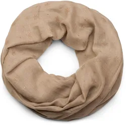 Loop STYLEBREAKER "Loop mit glitzerndem Schneeflocken Print", Damen, beige, Obermaterial: 50% Viskose CV. 50% Baumwolle CO., Modisch, Modetücher Loop