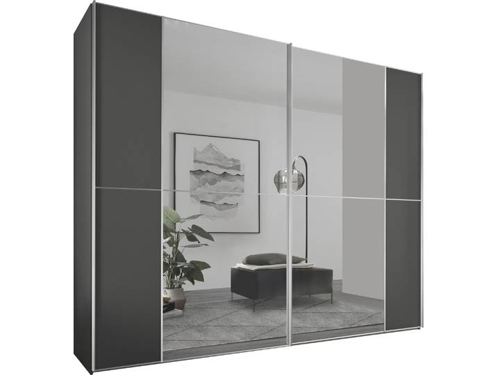 Schwebetürenschrank, Holzwerkstoff, Vulkan, 298×222×68 cm, Mit 4 Variationen, Modern, Staud
