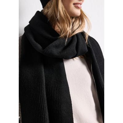 Schal STREET ONE, Damen, Gr. onesize, schwarz, Stoff, 75% Polyester, 22% Polyacryl, 3% Elasthan, unifarben, Modetücher Schal, Feinstrick