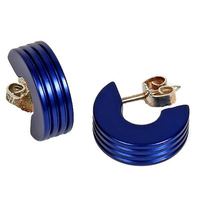 Paar Creolen DEMARIE "eloxiertes Aluminium blau", Damen, Gr. one-size, Metall, blau, Ohrringe