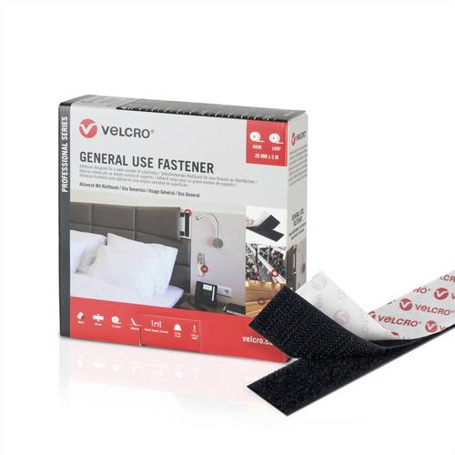 VELCRO General Use Fastener 5m Hakenband 5m Flauschband, Haken & Flausch 20mm schwarz
