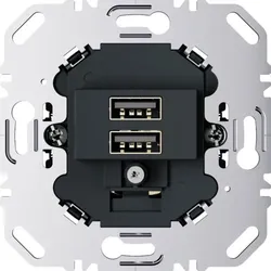 Berker USB Ladesteckdose 230 V, 2fach, 3.0A, eckiger Tragring, anthrazit matt