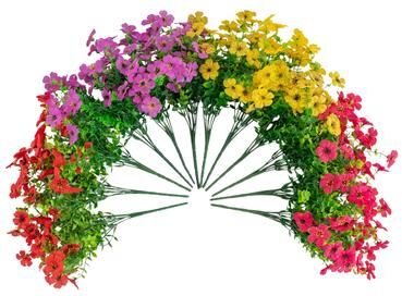 Nearly Natural 13-in UV Resistant Artificial Daisy Bush (Indoor/Outdoor) - Set of 12
