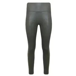 Magic Leather Look Legging Dunkelgrün Large Damen