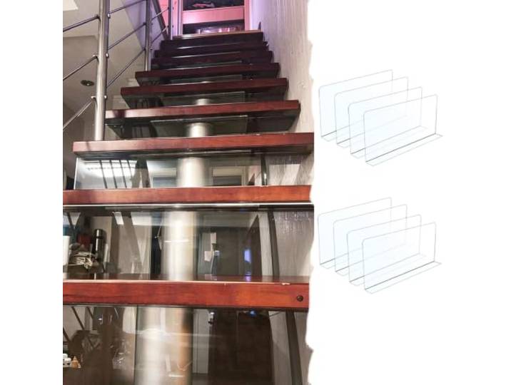 Treppenschutzgitter Transparente Zuschneidbare Lückenabdeckung Freitragende 10 12 15 16,5 18 20 cm Treppenlückenfüller, Staubschutz für Holzstufen(8pcs,W60xH30cm (24x11.8in))